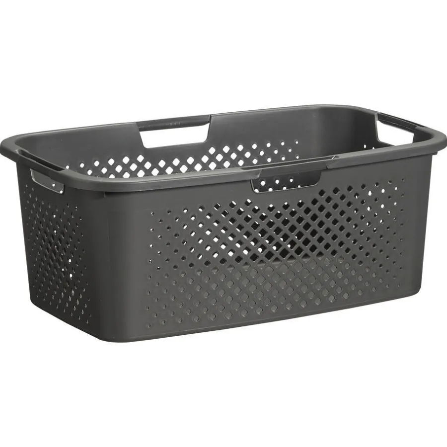 Kwantum Wasmanden*Heupwasmand Rattan Ruit Antraciet