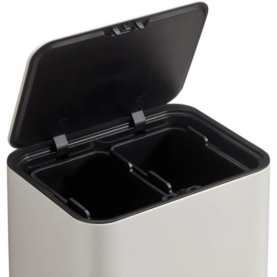 Kwantum Afvalbakken*Prullenbak Op Pootjes 2X 12,5 Liter Beige