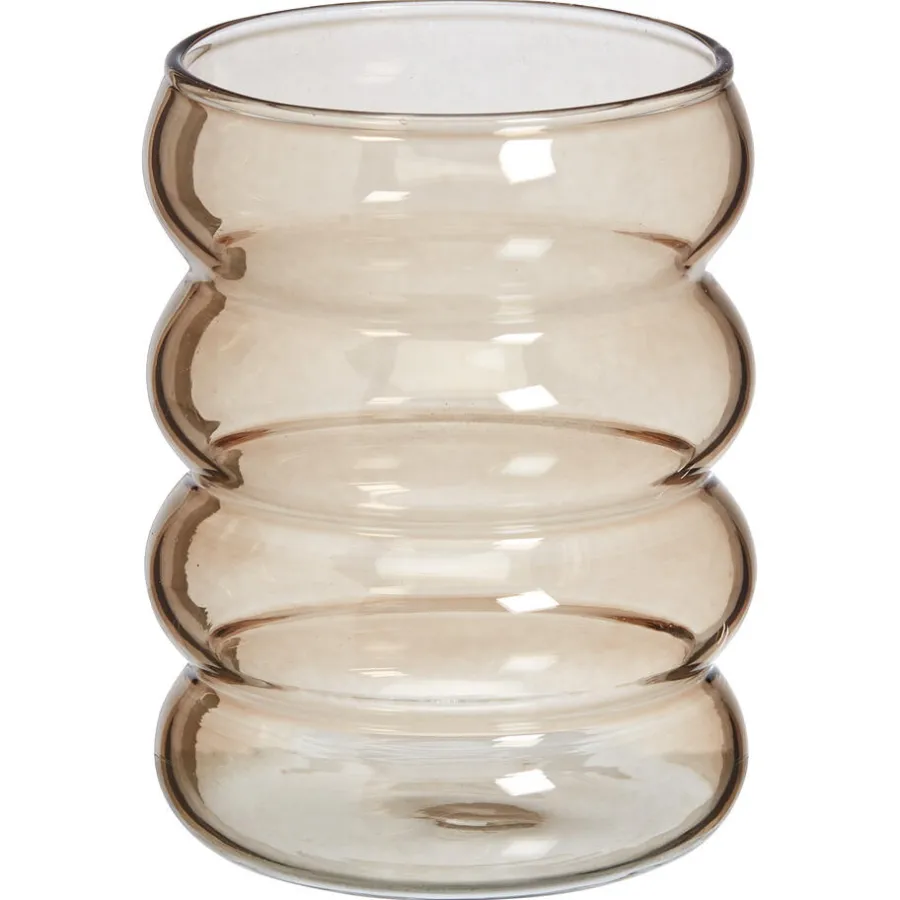 Kwantum Glazen|Glazen*Waterglas Wavy - 350 Ml Bruin